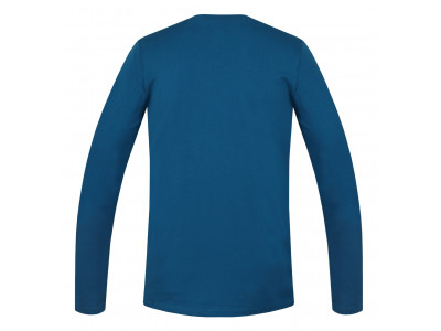 Men's leisure time T-shirt with long sleeves SKILL blue sapphire (print 2)