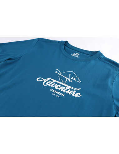 Men's leisure time T-shirt with long sleeves SKILL blue sapphire (print 2)