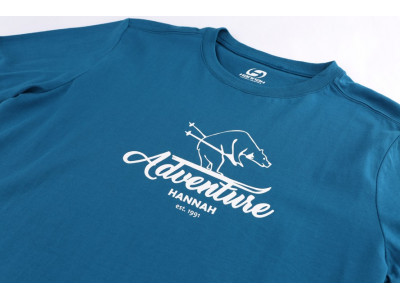 Men's leisure time T-shirt with long sleeves SKILL blue sapphire (print 2)