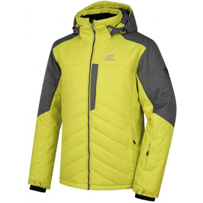 Mens snowsport jacket NADIM sulphur spring/gray mel