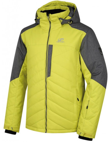 Mens snowsport jacket NADIM sulphur spring/gray mel
