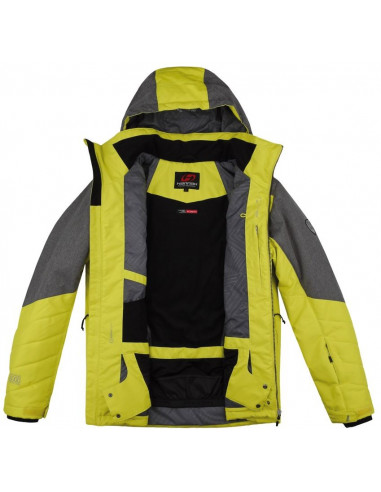 Mens snowsport jacket NADIM sulphur spring/gray mel