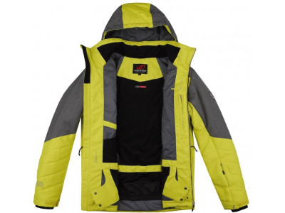 Mens snowsport jacket NADIM sulphur spring/gray mel