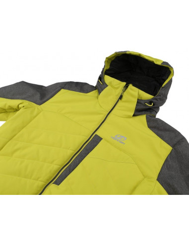 Mens snowsport jacket NADIM sulphur spring/gray mel
