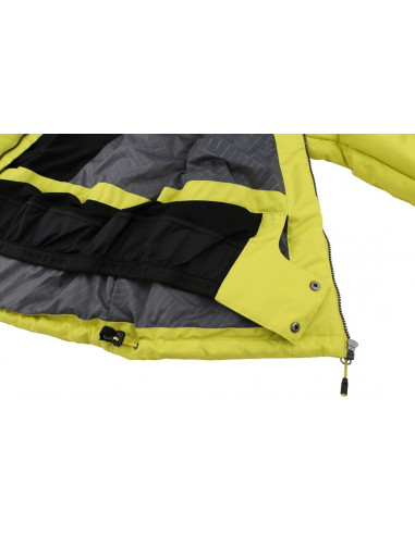 Mens snowsport jacket NADIM sulphur spring/gray mel