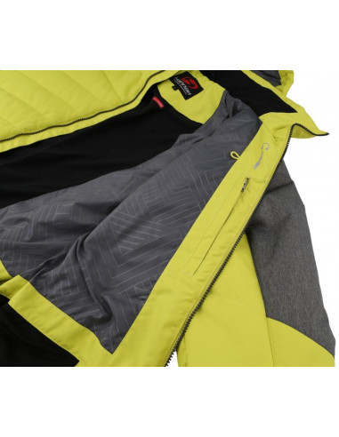 Mens snowsport jacket NADIM sulphur spring/gray mel