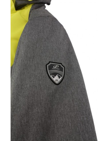 Mens snowsport jacket NADIM sulphur spring/gray mel