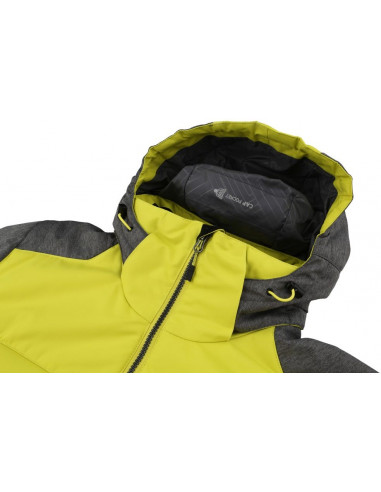 Mens snowsport jacket NADIM sulphur spring/gray mel