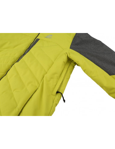 Mens snowsport jacket NADIM sulphur spring/gray mel