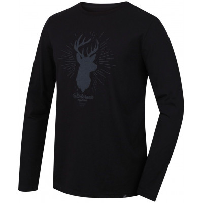 Mens city long sleeve T-shirt SKILL anthracite (print 1)