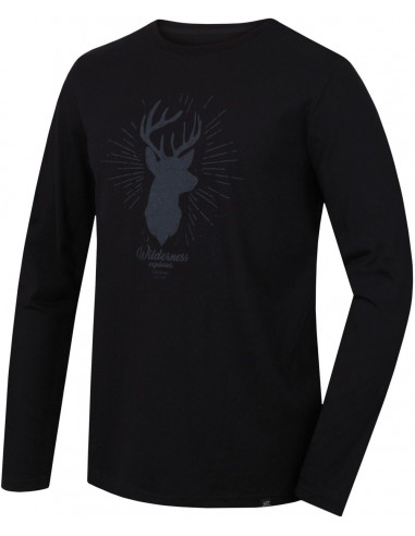 Mens city long sleeve T-shirt SKILL anthracite (print 1)