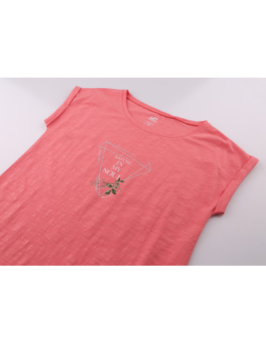 Ladies short sleeve T-shirt ABBLE salmon rose