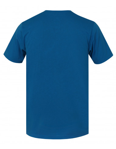 Mens mountain and trekking short sleeve T-shirt BITE blue jewel