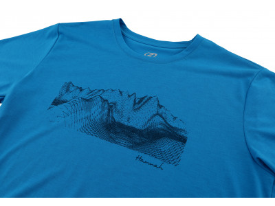 Mens mountain and trekking short sleeve T-shirt BITE blue jewel