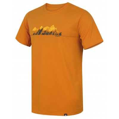 Mens mountain and trekking short sleeve T-shirt BITE golden yellow