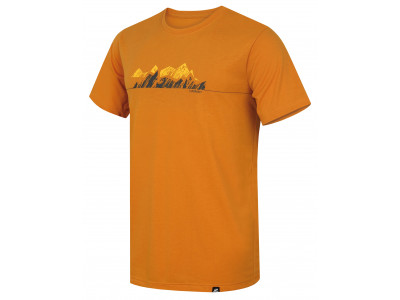 Mens mountain and trekking short sleeve T-shirt BITE golden yellow