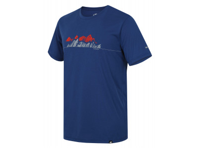 Mens mountain and trekking short sleeve T-shirt BITE moroccan blue