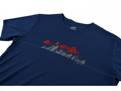 Mens mountain and trekking short sleeve T-shirt BITE moroccan blue