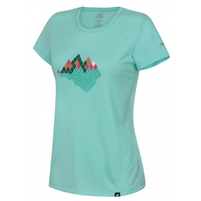 Ladies mountain and trekking short sleeve T-shirt COREY II beach glass