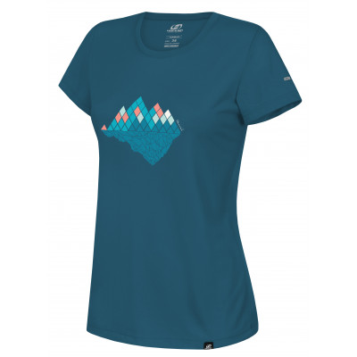 Ladies mountain and trekking short sleeve T-shirt COREY II moroccan blue