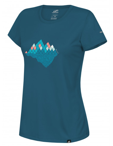 Ladies mountain and trekking short sleeve T-shirt COREY II moroccan blue