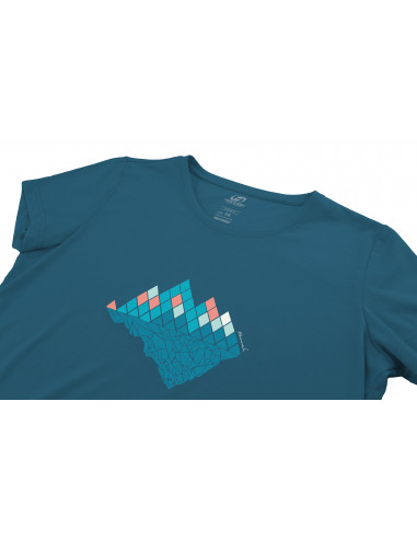 Ladies mountain and trekking short sleeve T-shirt COREY II moroccan blue
