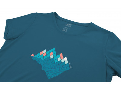 Ladies mountain and trekking short sleeve T-shirt COREY II moroccan blue