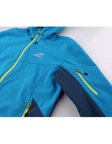 Mens mountain and trekking jacket CHANNER blue jewel/moroccan blue