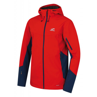 Mens mountain and trekking jacket CHANNER cherry tomato/moroccan blue