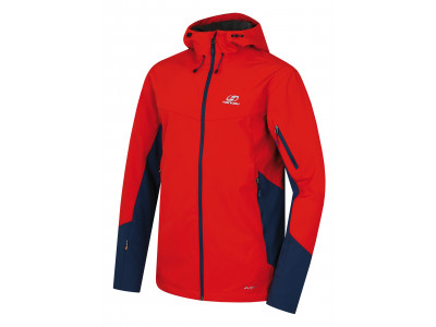 Mens mountain and trekking jacket CHANNER cherry tomato/moroccan blue