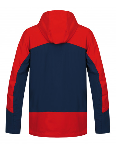 Mens mountain and trekking jacket CHANNER cherry tomato/moroccan blue