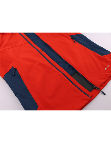 Mens mountain and trekking jacket CHANNER cherry tomato/moroccan blue