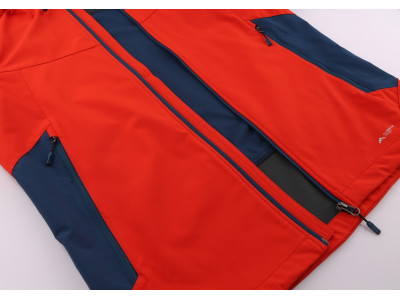 Mens mountain and trekking jacket CHANNER cherry tomato/moroccan blue