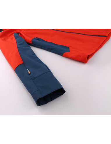 Mens mountain and trekking jacket CHANNER cherry tomato/moroccan blue