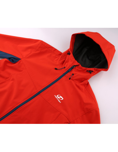 Mens mountain and trekking jacket CHANNER cherry tomato/moroccan blue