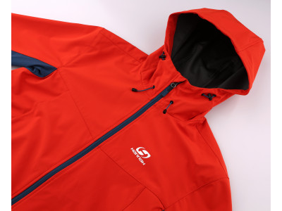 Mens mountain and trekking jacket CHANNER cherry tomato/moroccan blue