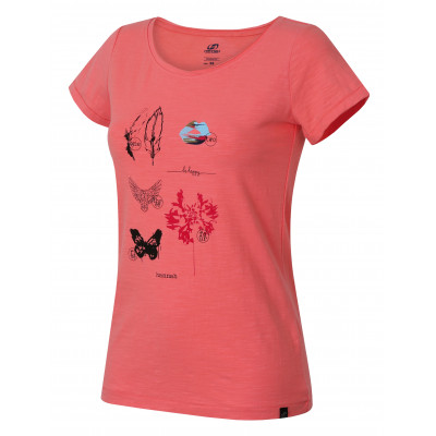 Ladies city short sleeve T-shirt KARMELA salmon rose