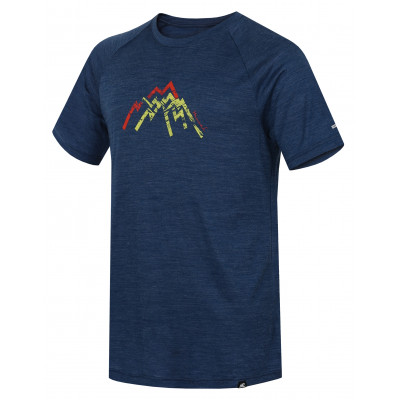 Mens mountain and trekking short sleeve T-shirt TARBEN moroccan blue