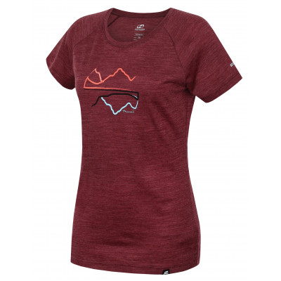 Ladies mountain and trekking short sleeve T-shirt VICKY rhododendron