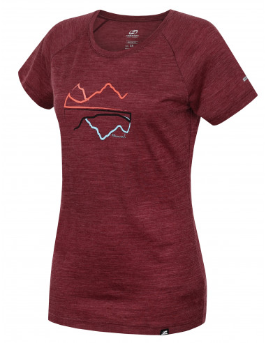 Ladies mountain and trekking short sleeve T-shirt VICKY rhododendron