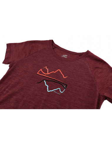 Ladies mountain and trekking short sleeve T-shirt VICKY rhododendron