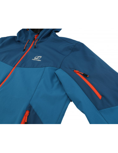 Mens mountain and trekking jacket SAWNEY MAN turkish tile/moroccan blue II