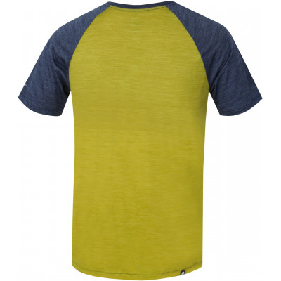 Mens mountain and trekking short sleeve T-shirt TARBEN lime green/dark gray 2