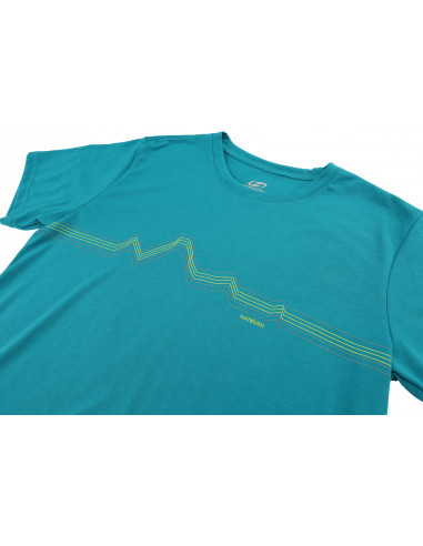 Mens mountain and trekking short sleeve T-shirt BITE (2019) enamel blue