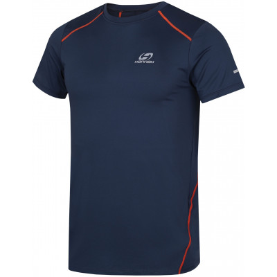 Mens active short sleeve T-shirt PACABA midnight navy (orange)