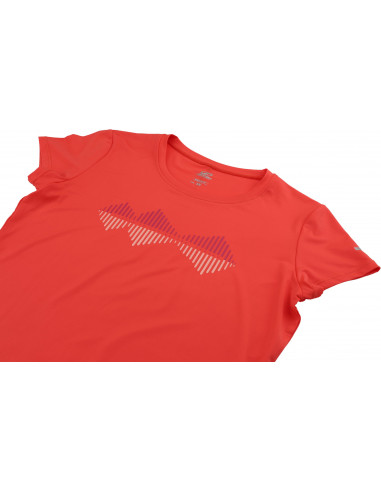 Ladies active short sleeve T-shirt SAFFI hot coral