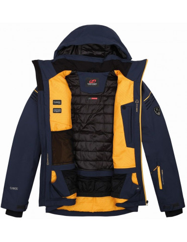Mens snowsport jacket KIAN blue nights (yellow)