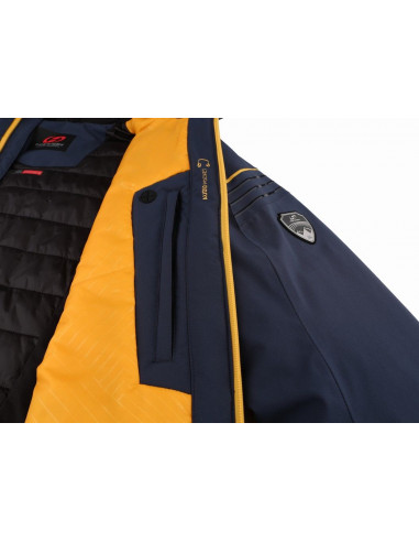 Mens snowsport jacket KIAN blue nights (yellow)