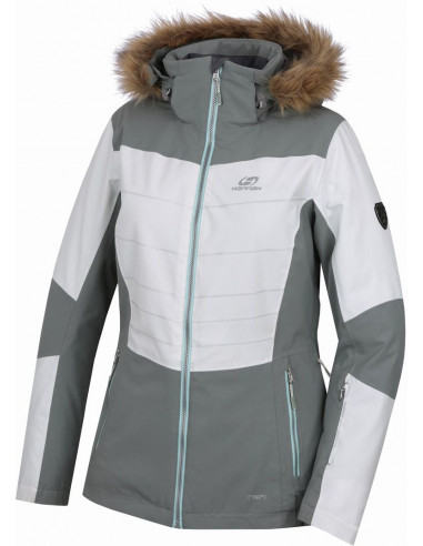 Ladies snowsport jacket BERTIE frost gray/bit of blue