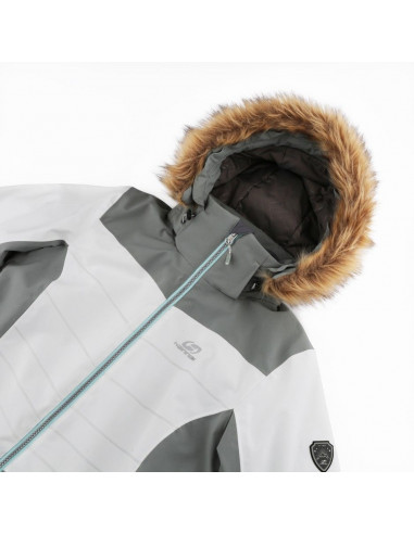 Ladies snowsport jacket BERTIE frost gray/bit of blue